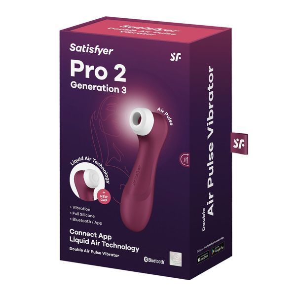 Вакуумний кліторальний стимулятор Satisfyer Pro 2 Generation 3 with Liquid Air Connect App Wіnе Red SO7774 фото ЦЕ МІЖ НАМИ