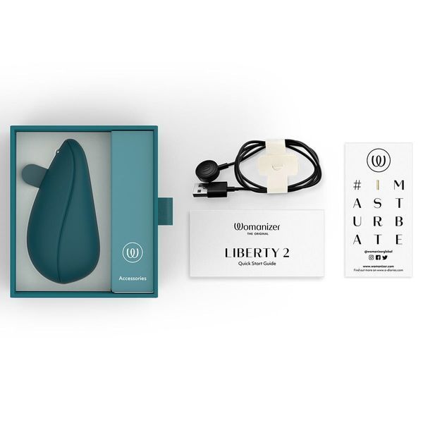 Вакуумний кліторальний стимулятор Womanizer Liberty 2 Dark Petrol SX0521 фото ЦЕ МІЖ НАМИ
