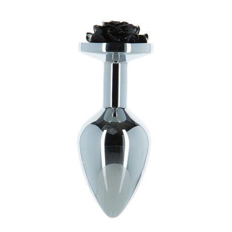 Металева анальна пробка Lux Active Rose Anal Plug - Black (віброкуля у подарунок) SO5572 фото ЦЕ МІЖ НАМИ