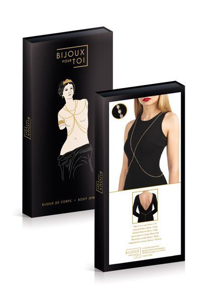 Золотистий ланцюжок для бюста Bijoux Pour Toi &ndash; Elena Gold зі стразами SO5986 фото ЦЕ МІЖ НАМИ
