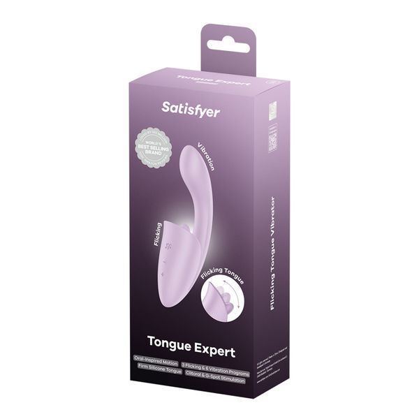 Вагінально-кліторальний вібратор Satisfyer Tongue Expert з язичком SX3851 фото ЦЕ МІЖ НАМИ