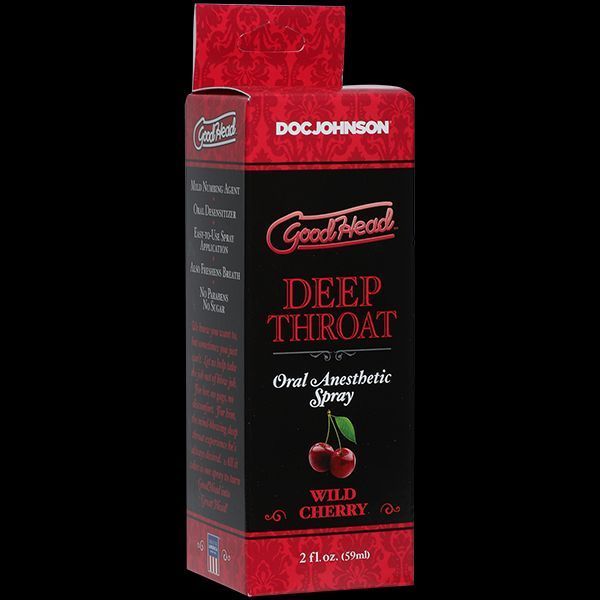 Спрей для мінету Doc Johnson GoodHead DeepThroat Spray - Wild Cherry 59 мл для глибокого мінету SO2800 фото ЦЕ МІЖ НАМИ