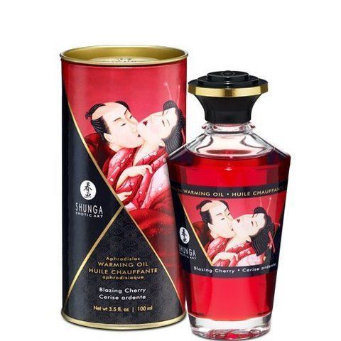 Розігрівальна олія Shunga Aphrodisiac Warming Oil Blazing Cherry SO2493 фото ЦЕ МІЖ НАМИ