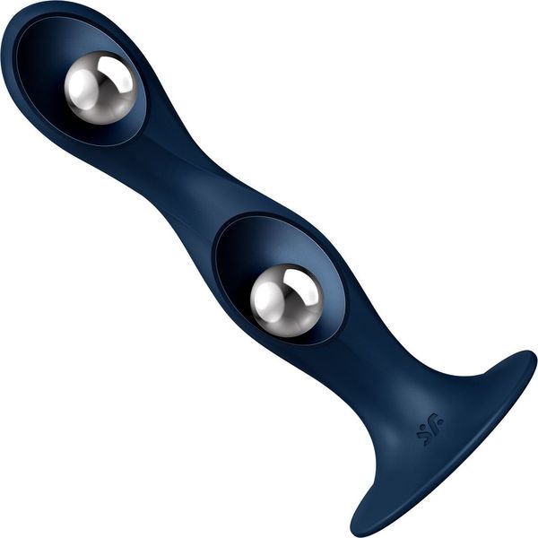 Фалоімітатор Satisfyer Double Ball-R Dark Blue (рухомі кульки всередині)