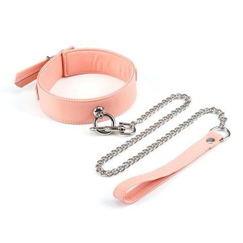 Нашийник із повідцем Liebe Seele Dark Candy Pink Collar with Leash SX1659 фото ЦЕ МІЖ НАМИ