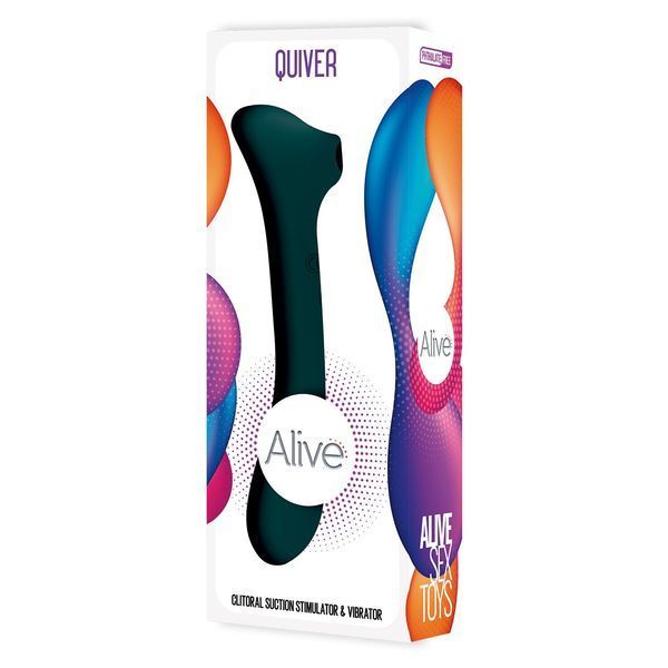 Вібратор та вакуумний кліторальний стимулятор Alive Quiver Teal SO6018 фото ЦЕ МІЖ НАМИ