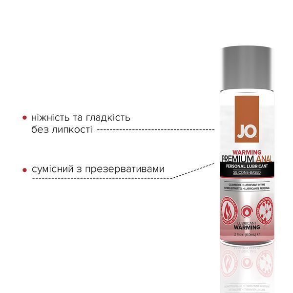Лубрикант на силіконовій основі JO ANAL PREMIUM WARMING (60 мл) SO1444 фото ЦЕ МІЖ НАМИ