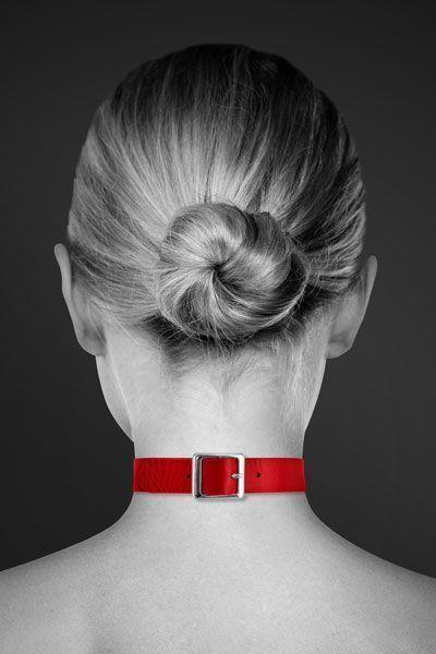 Чокер з кільцем для повідця Bijoux Pour Toi - FETISH Red, екошкіра SO1880 фото ЦЕ МІЖ НАМИ