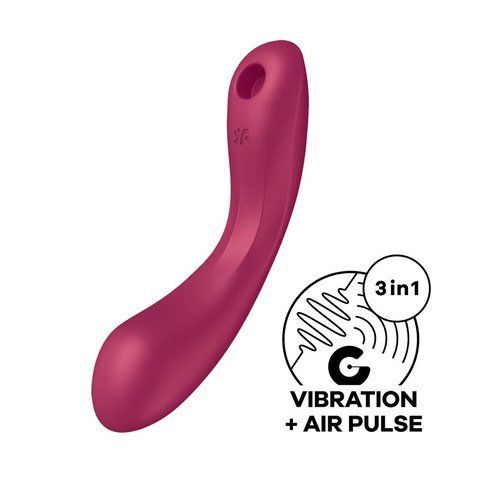 Вакуумний стимулятор з вібрацією Satisfyer Curvy Trinity 1 Red, 3в1 SO8407 фото ЦЕ МІЖ НАМИ