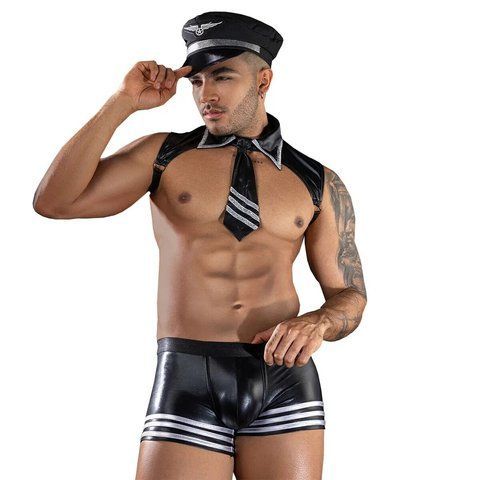 Чоловічий еротичний костюм пілота JSY &laquo;Чарівний Вільям&raquo; One Size, топ, шорти, кепка SX0427 фото ЦЕ МІЖ НАМИ