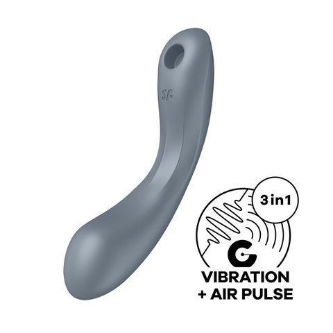 Вакуумний стимулятор з вібрацією Satisfyer Curvy Trinity 1 Bluegrey, 3в1 SO8408 фото ЦЕ МІЖ НАМИ
