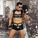 Чоловічий еротичний костюм поліцейського "Капітан Суворий" One Size Black: кашкет, труси, топ, рукав SO2287 фото сексшопу ЦЕ МІЖ НАМИ 2