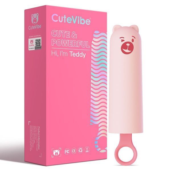 Вібратор CuteVibe Teddy Pink SO6547 фото ЦЕ МІЖ НАМИ