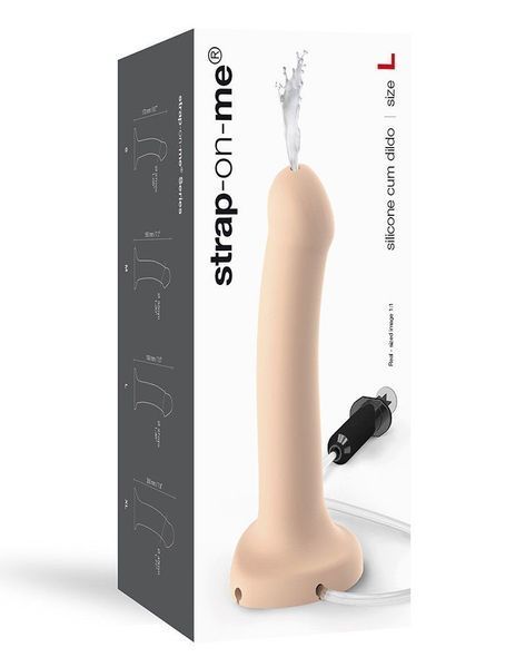 Фалоімітатор, що кінчає Strap-On-Me Dildo Cum Flesh, діаметр 3,6 см, силікон, насадка для страпону SO2704 фото ЦЕ МІЖ НАМИ