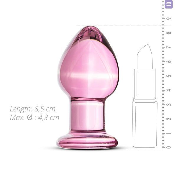 Рожева анальна пробка зі скла Gildo Pink Glass Buttplug SO4421 фото ЦЕ МІЖ НАМИ