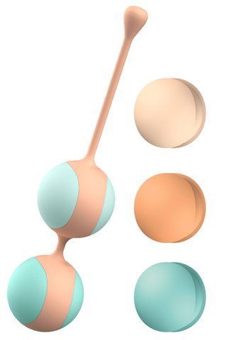 Вагінальні кульки Liebe Kewos &mdash; Peach/Mint (5 кульок у комплекті) SX1595 фото ЦЕ МІЖ НАМИ