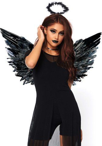 (SALE) Крила чорного ангела Leg Avenue Angel Accessory Kit Black, крила, німб SO8594 фото ЦЕ МІЖ НАМИ