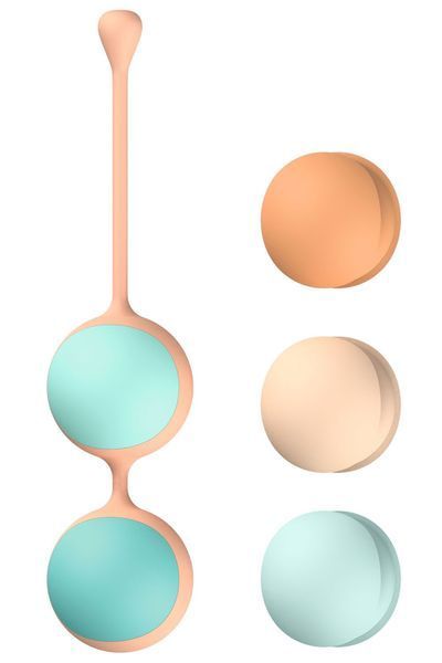Вагінальні кульки Liebe Kewos &mdash; Peach/Mint (5 кульок у комплекті) SX1595 фото ЦЕ МІЖ НАМИ