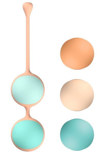 Вагінальні кульки Liebe Kewos &mdash; Peach/Mint (5 кульок у комплекті) SX1595 фото ЦЕ МІЖ НАМИ