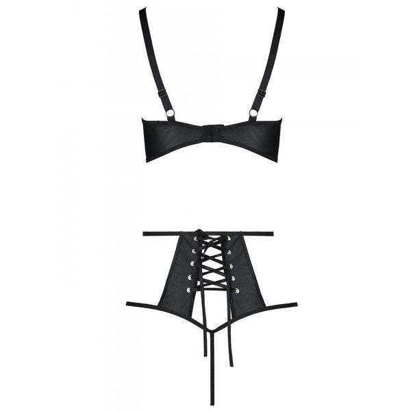 Комплект з екошкіри Passion Tamaris Set black L/XL, бюстгальтер та трусики SO5796 фото ЦЕ МІЖ НАМИ