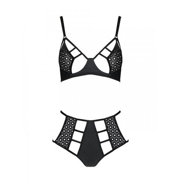 Комплект з екошкіри Passion Tamaris Set black L/XL, бюстгальтер та трусики SO5796 фото ЦЕ МІЖ НАМИ