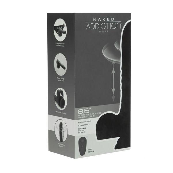 Віброфалоімітатор з ротацією та пульсацією Naked Addiction 8.6&Prime; Noir SO8907 фото ЦЕ МІЖ НАМИ