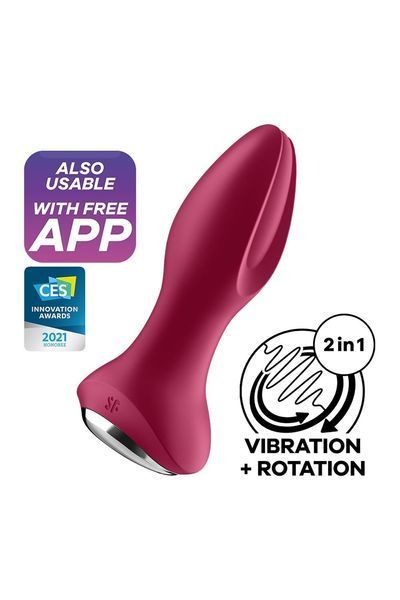 Анальна смарт-вібропробка із перлинним масажем Satisfyer Rotator Plug 2+ Violet SO6280 фото ЦЕ МІЖ НАМИ
