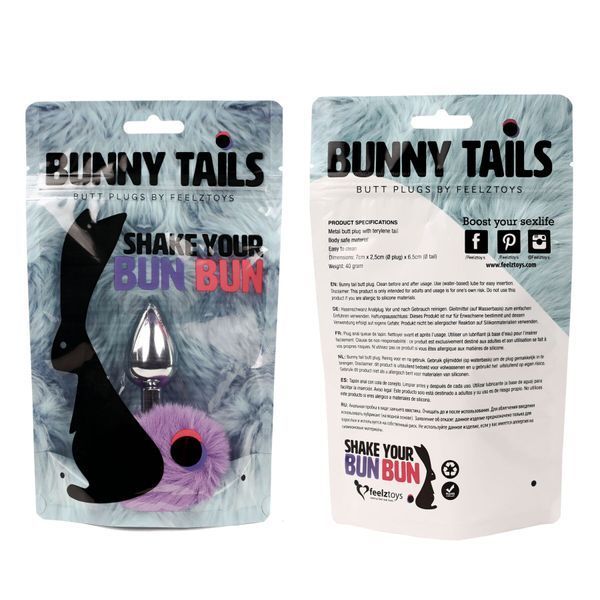 Анальна пробка FeelzToys - Bunny Tails Butt Plug Purple SO5062 фото ЦЕ МІЖ НАМИ