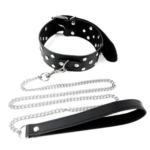 Нашийник з повідцем із натуральної шкіри із заклепками Art of Sex - Jenna Collar with Leash, чорний SO6698 фото ЦЕ МІЖ НАМИ