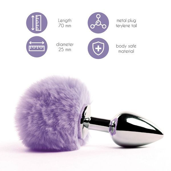 Анальна пробка FeelzToys - Bunny Tails Butt Plug Purple SO5062 фото ЦЕ МІЖ НАМИ