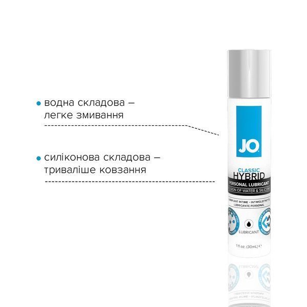 Густа змазка водно-силіконова JO Classic Hybrid (30 мл) SO1482 фото ЦЕ МІЖ НАМИ