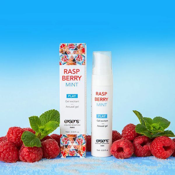 Стимулювальний гель EXSENS Kissable Raspberry Mint 15мл, охолоджувальний SO2366 фото ЦЕ МІЖ НАМИ