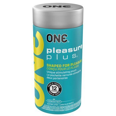 Презервативи ONE Pleasure Plus, 12 шт, з ребристою ділянкою на кінці, подарункове паковання-тубус SX0793 фото ЦЕ МІЖ НАМИ