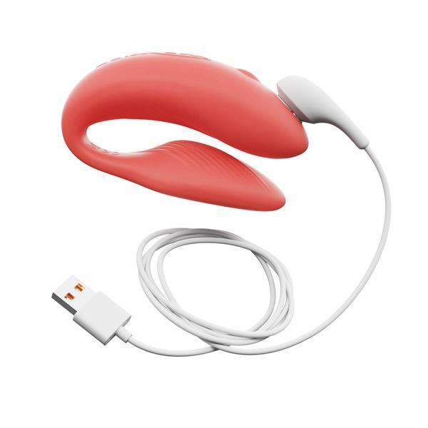 Смарт-вібратор для пар We-Vibe Chorus Crave Coral, сенсорне керування вібраціями стисненням пульта SO6920 фото ЦЕ МІЖ НАМИ