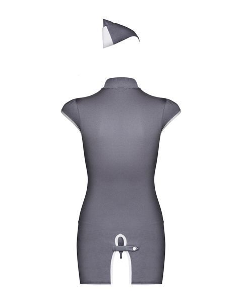 Еротичний костюм стюардеси Obsessive Stewardess 3 pcs costume grey L/XL SO7309 фото ЦЕ МІЖ НАМИ