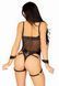 Комплект атласних ременів для бондажу Leg Avenue Satin elastic harness Set, One size, Black SO8558 фото сексшопу ЦЕ МІЖ НАМИ 4