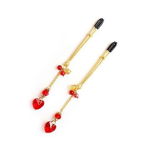 Затискачі для сосків Art of Sex &ndash; Crystal Heart Red SO8516 фото ЦЕ МІЖ НАМИ